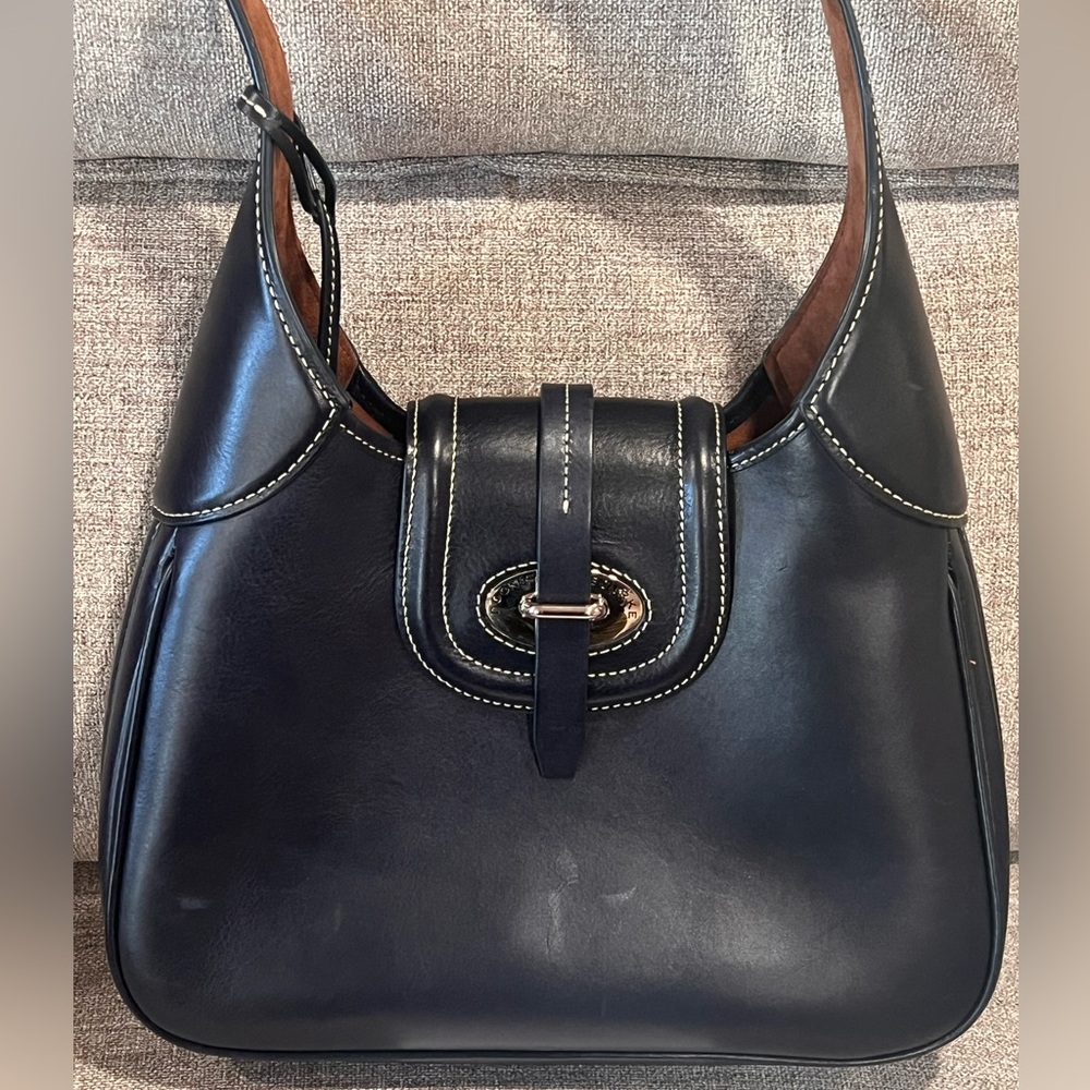 DOONEY and Bourke Florentine Toscana Front Stitch Hobo. Navy - Picture 7 of 8